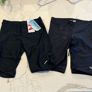 Speedo and NWT Sporti Black Spandex Jammers Compression Shorts swimsuit 30.